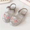 2026 Summer Girls' Breathable Crystal Jelly Sandals: Outdoor Princess Beach Shoes with Soft Sole