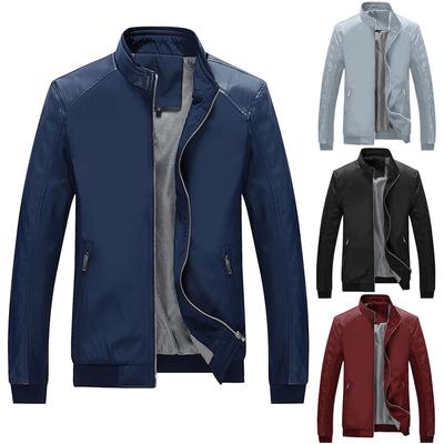 Fishing Waterproof Jackets for Men.Fashion Mens Autumn Winter Casual Pocket Button Thermal Leather Jacket Top Coat