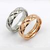 Fashionable Diamond Lattice Pattern Ring - Women's Stylish and Unique Couple's Ring