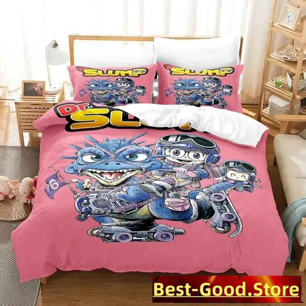 3D Cartoons Bed Sheet Set Kawaii Arale Bedding Set Single Twin Full Queen King Size Bed Set Adult Kid Bedroom Duvet Cover Sets