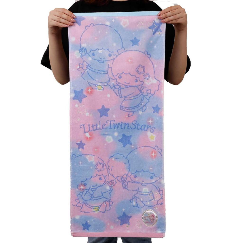 Marushin Face Sanrio Little Twin Yumekira Kiki Antibacterial and Perfect as a Gift for 3725008600 Towel, Stars, Lala, 100% Cotton, Deodorizing,