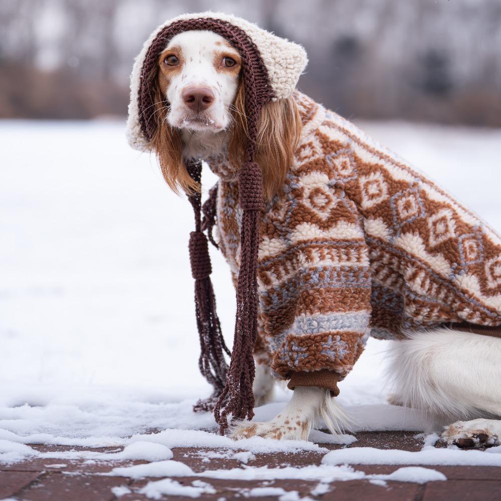 Classic Knit Turtleneck Cold Weather Dog Sweaters, Soft Plaid Pullover Knitwear Stretchy Pet Winter Warm Clothes(Rhombus)