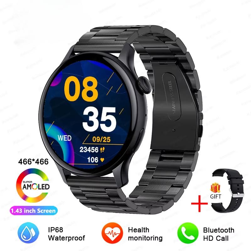 2025 New NFC GPS Smart Watch Women AMOLED Always On Display BT Call Heart Rate Blood Pressure Fitness Track Smartwatch 66*466 HD Screen