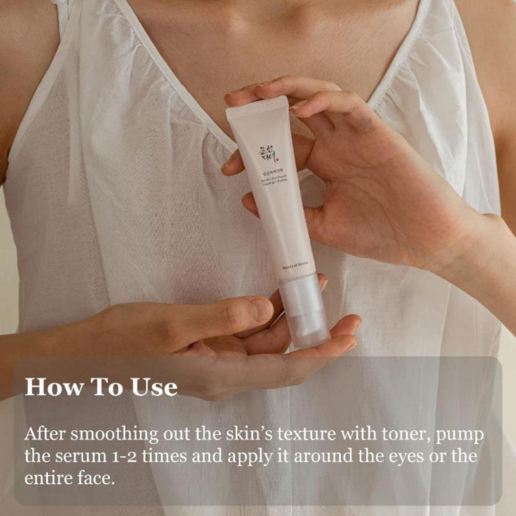Beauty of Joseon Krem pod oczy z żeń-szeniem 30ml, Długotrwałe Nawilżenie, Łagodzi Suchość, Delikatna Formuła, Nie Tłusty, Codzienna Pielęgnacja Okolic Oczu, K-Beauty, Koreański Makijaż