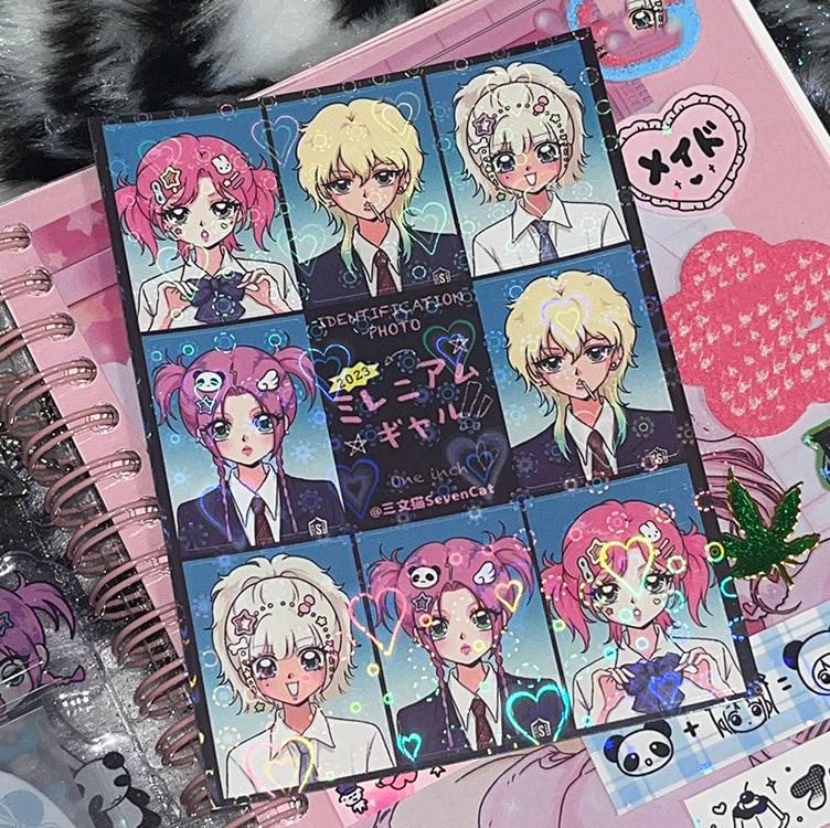 Y2K Vintage Millennial Hot Girls Handsome Guy Cartoon Anime Stickers for Craft Supplies Scrapbooking Material Aesthetic