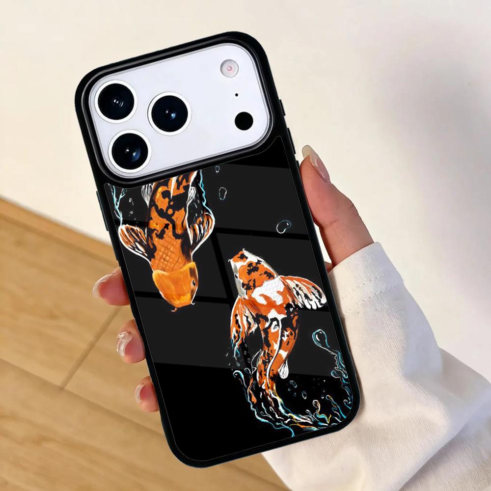 Koi Carp Fish Mobile Phone Case for IPhone 17 AIR 16pro Max 15 14 13 12 11 Bumper Cover