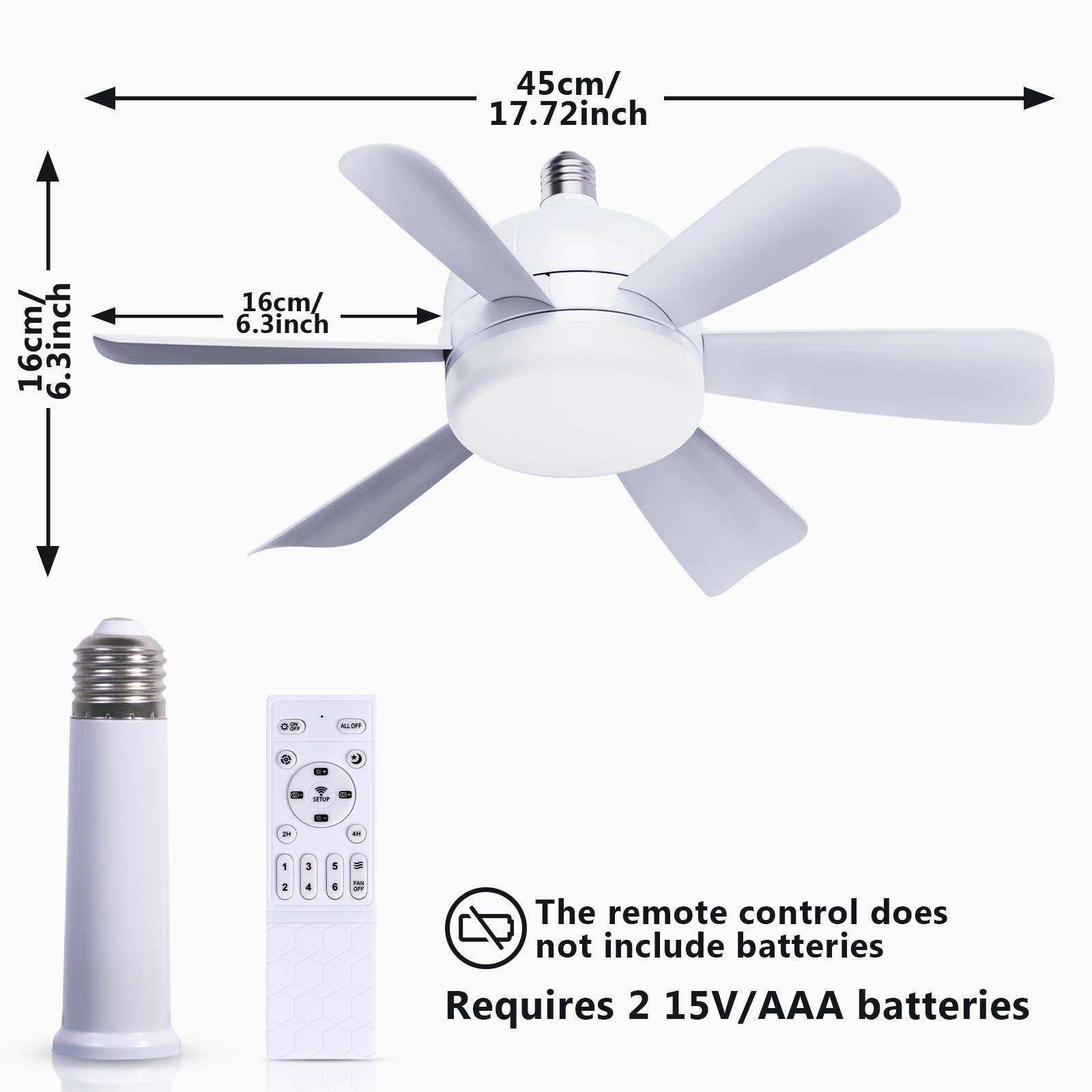 

Светодиодный потолочный светильник-вентилятор E27 с пультом дистанционного управления, диммируемый, 3 цвета, изменение скорости, подходит для гостиной, кабинета, бытового использования белый