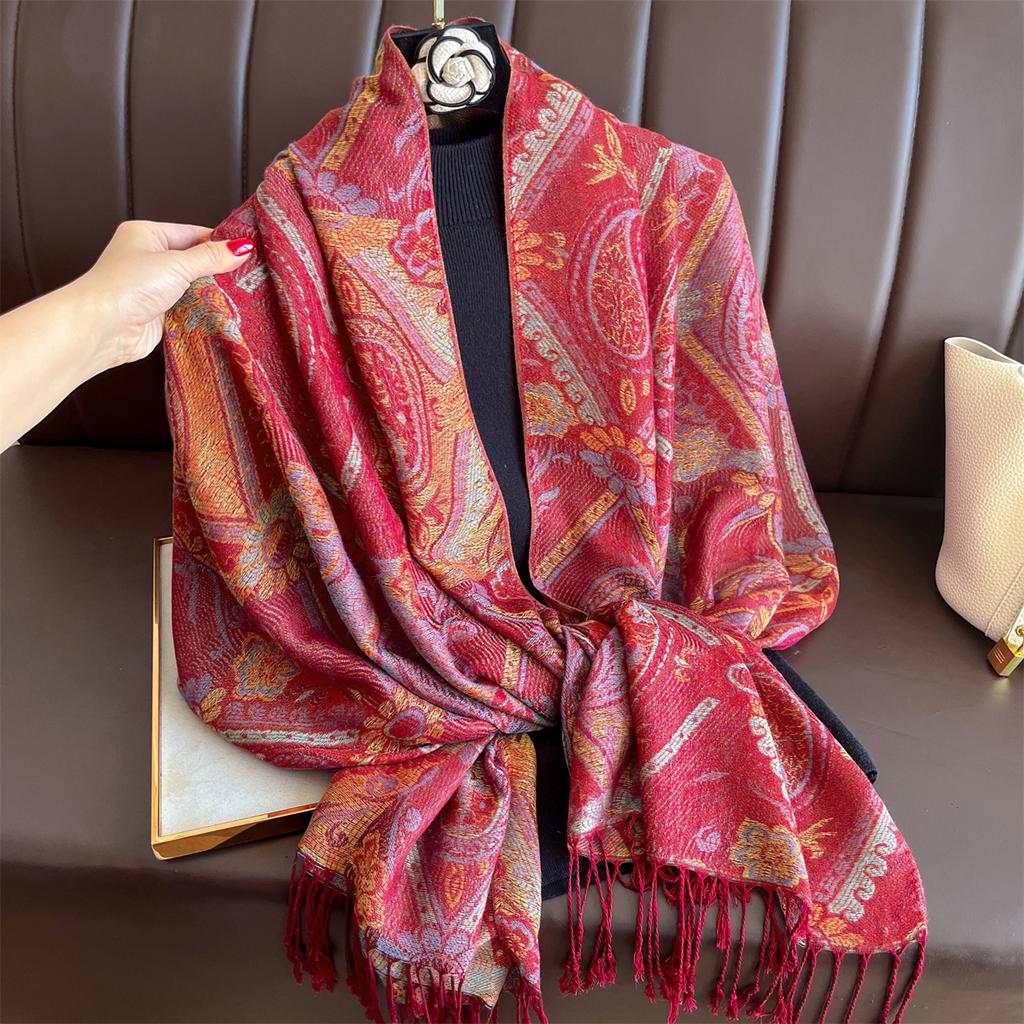 Luxury Winter Scarf Women Cashmere Warm Pashmina Brand Foulard Female Shawls Wraps Paisley Bufanda Poncho Scarves Stole