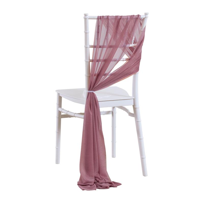 2pcs Chiffon Chair Sashes Wedding Chair Decoration 20x250cm for Wedding Aisle Party Banquet Event Baby Shower