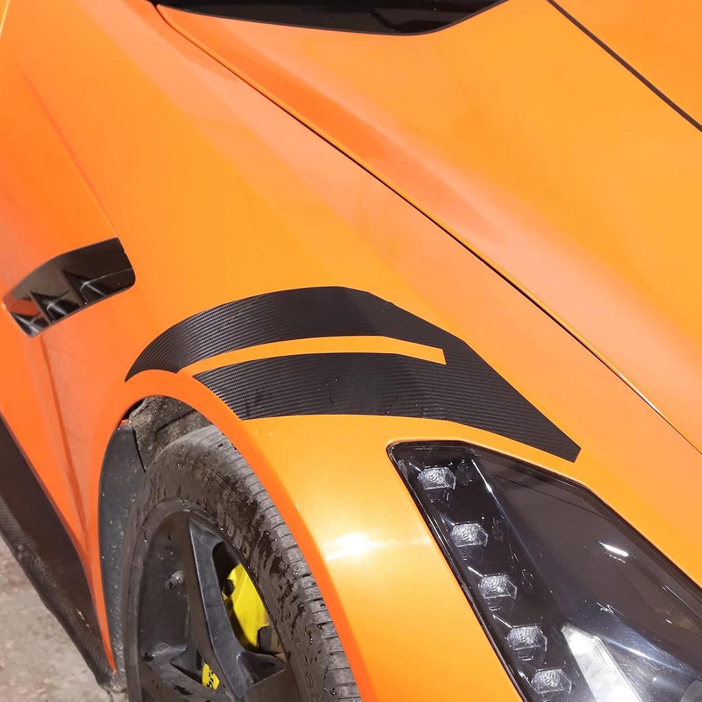 Fender Hash Mark Double Bar Vinyl Graphic Decal for Chevrolet Corvette C7 2014 2015 2016 2017 2018 2019 Accessories, Front Fenders Racing Stripes