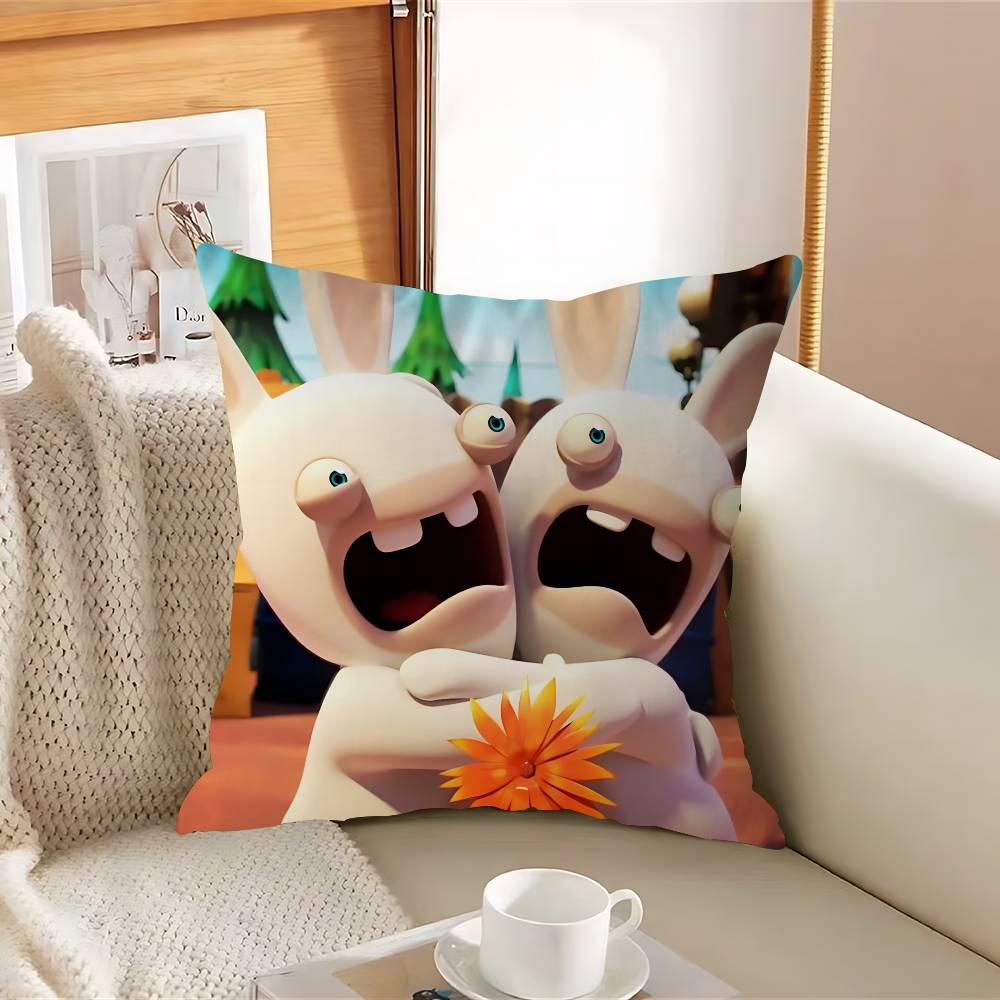 CUTE Cartoon I-InvasionS Rabbids Pillow Case Removable Washable Cushion Cover – All-Season Soft Linen