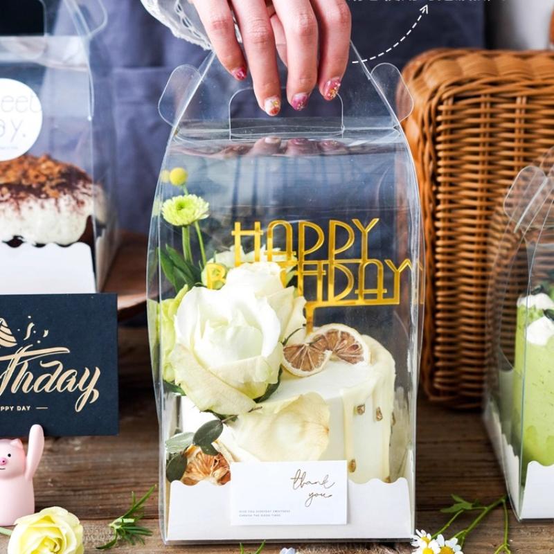 Disposable Transparent Cake Case One Piece Portable Pastry Gift Boxs Explosive Cake Portable Packaging Chest with Multiple Sizes To Choose From