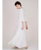 Greedius Solid White Pleated Dress