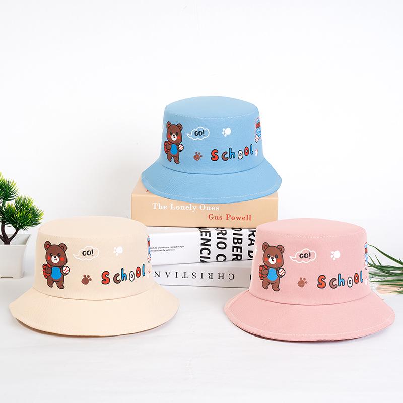 Kinder Fischerhut - Happy Little Bear Design, Sonnenschutz für Jungen & Mädchen