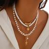 3Pcs/Set Bohemian Shell Pendant Necklaces Multilayer Seashell Choker Beaded Starfish Choker  Women