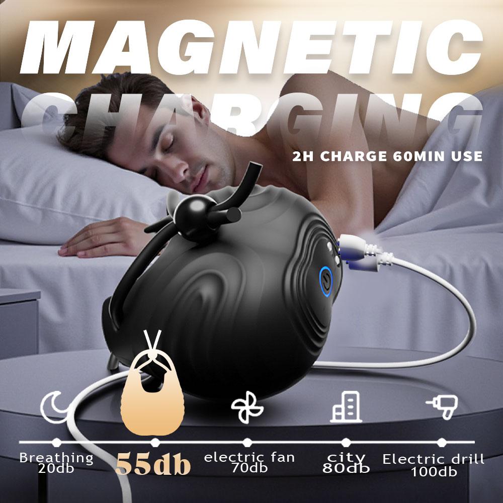 Adjustable Penis Ring Vibrator with 10 Vibration Modes for Delayed Ejaculation Penis Ring with Testicle Massager Couples Set Men's Adult Toy