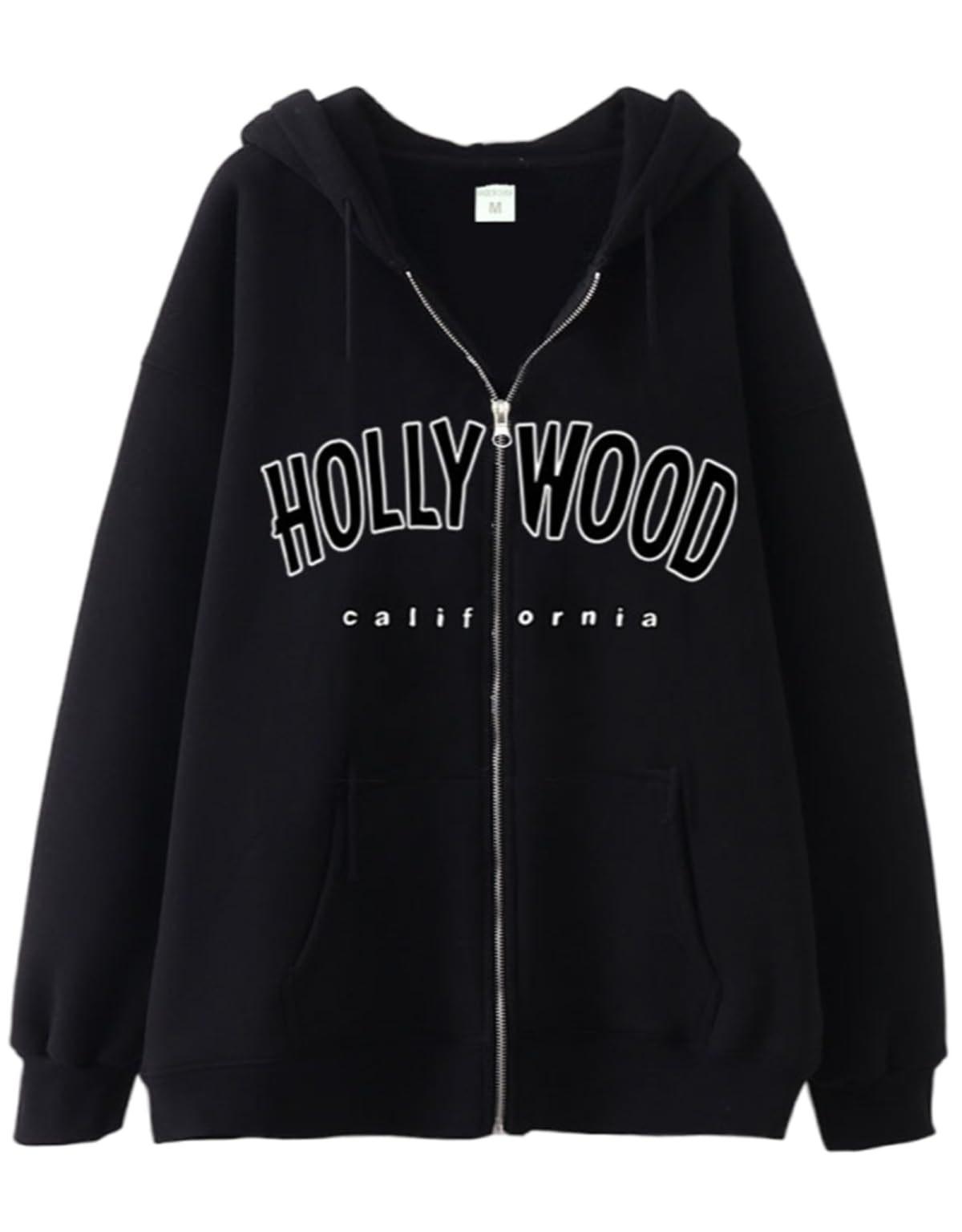High Street Gothic HOLLY WOOD print hooded cardigan sweater couple trendy brand loose hooded jacket S