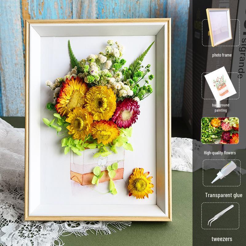 DIY Handmade 3D Preserved Flower Photo Frame Craft Kit