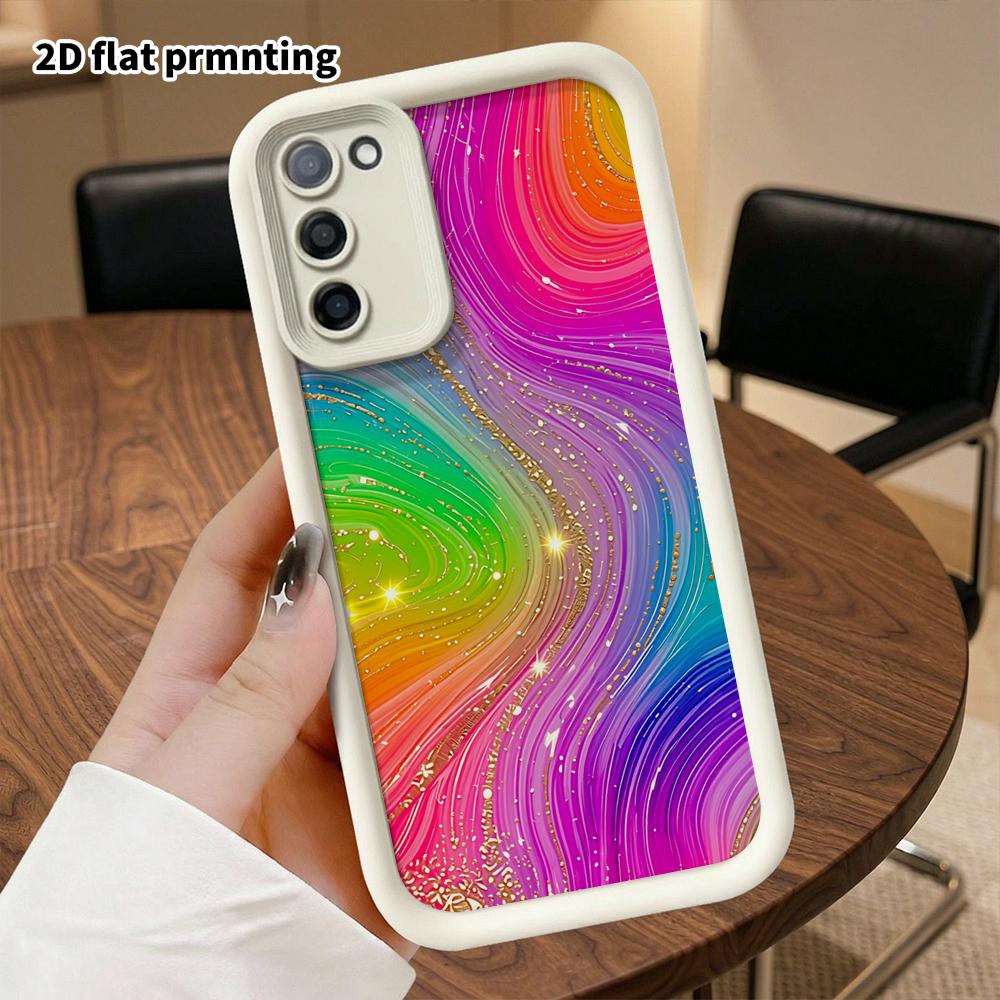 Phone Case: 2D Flat Samsung Galaxy A34 A35 M05 M06 S20 S22 S21 FE Plus 5G Gradient Protective Case, Full Rainbow Colors, Christmas and Halloween Gift