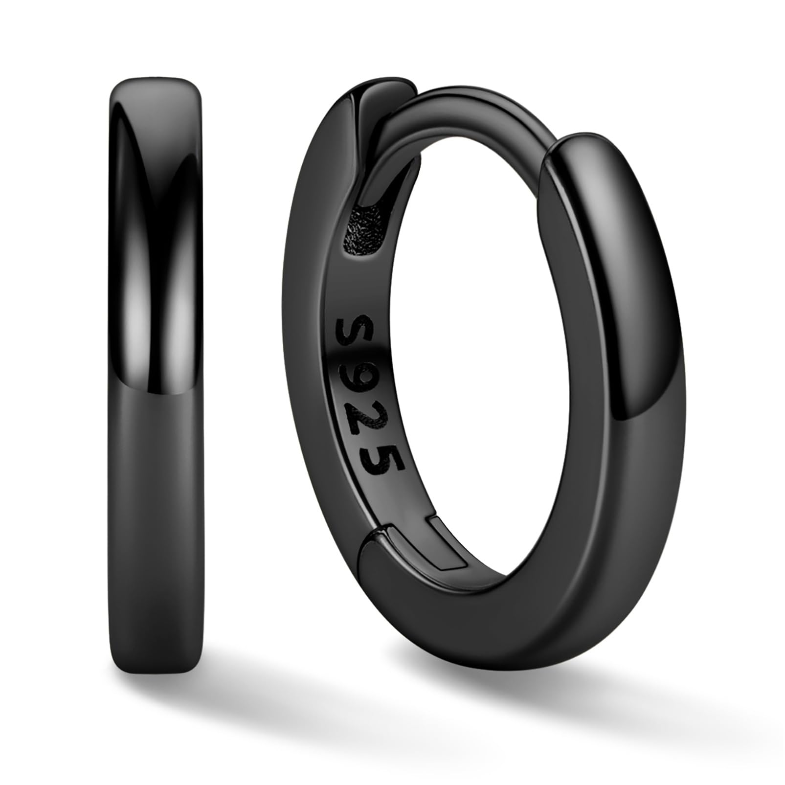 

Hoop Earrings for Ring Earrings for Inner Diameter Accessories [ChicSilver] Women, Men, Black, Small, 12mm, 20g, Simple,
