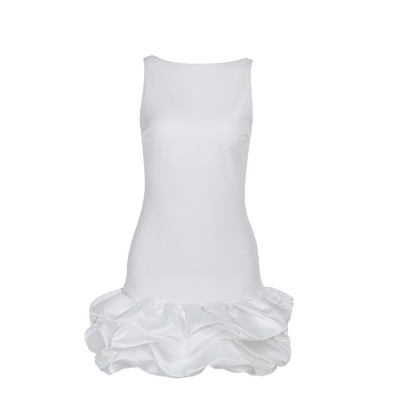 Vestito da donna primaverile stile mondano sexy aderente con fondo a palloncino