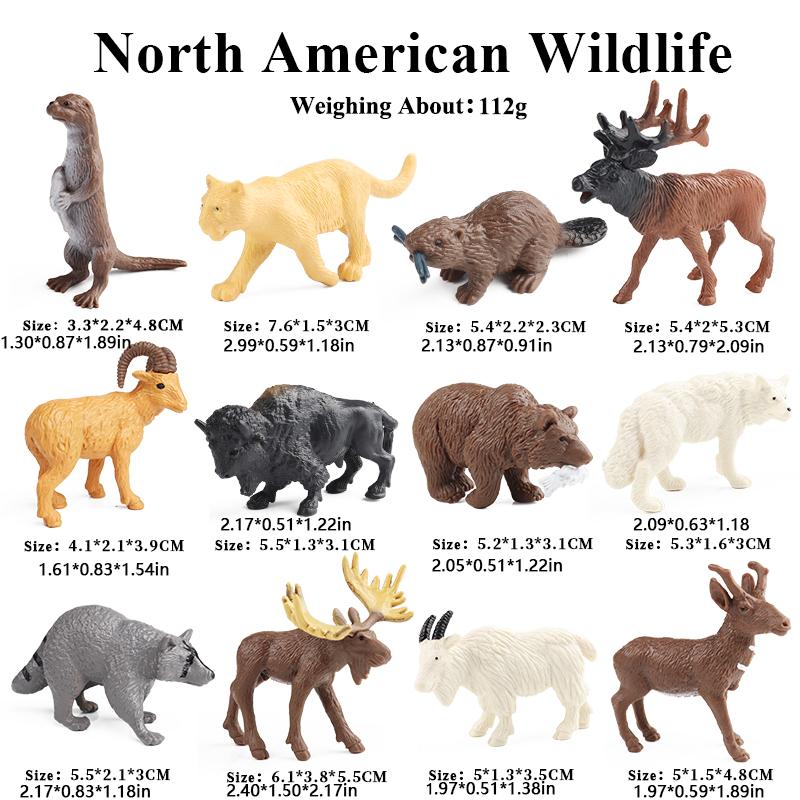 Oenux Montessori Toy Wild Farm Dinosaur Ocean Cat Animals Model Action Figure Zoo Figurines Cute Miniature Education Kid Gift