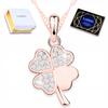 Gold-Plated Clover Necklace with Cubic Zirconias Clover Crystals Silver 925