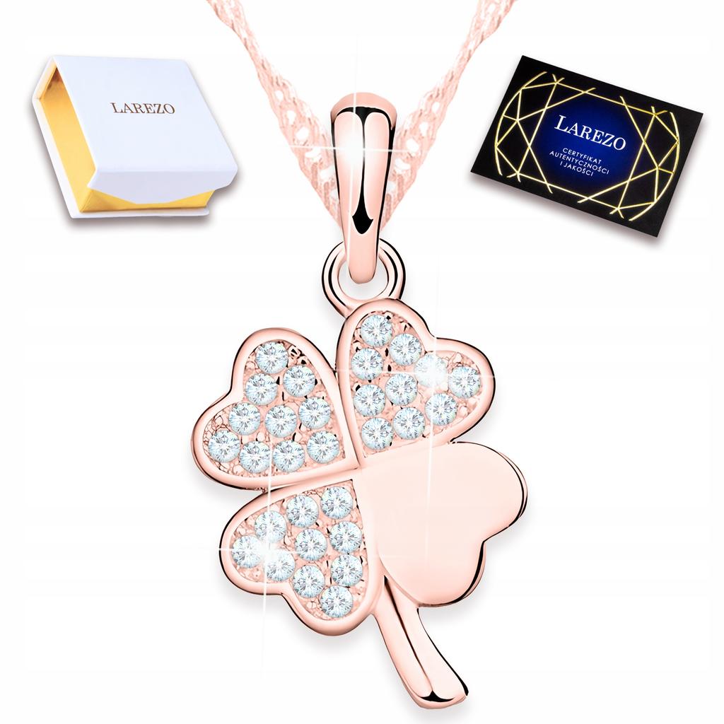 Gold-Plated Clover Necklace with Cubic Zirconias Clover Crystals Silver 925