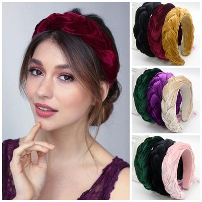 Luxe fluwelen vlecht haarband brede haarband haar hoepel hoofdband mode haarband hoofdbanden voor haar vrouw