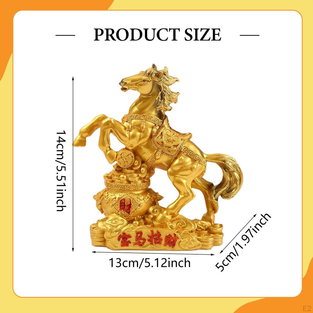 Feng Shui Figure, Decorative Sculpture Horse Art Figurine, Resin Statue for Desk Decoration