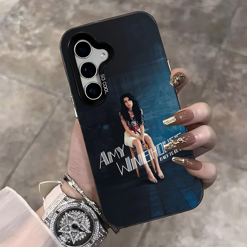 Amy Winehouse Phone Case For Samsung S25 Ultra S23 S22 S21 S20 Ultra Plus S24 Fe A54 A55 Color Silver Cover