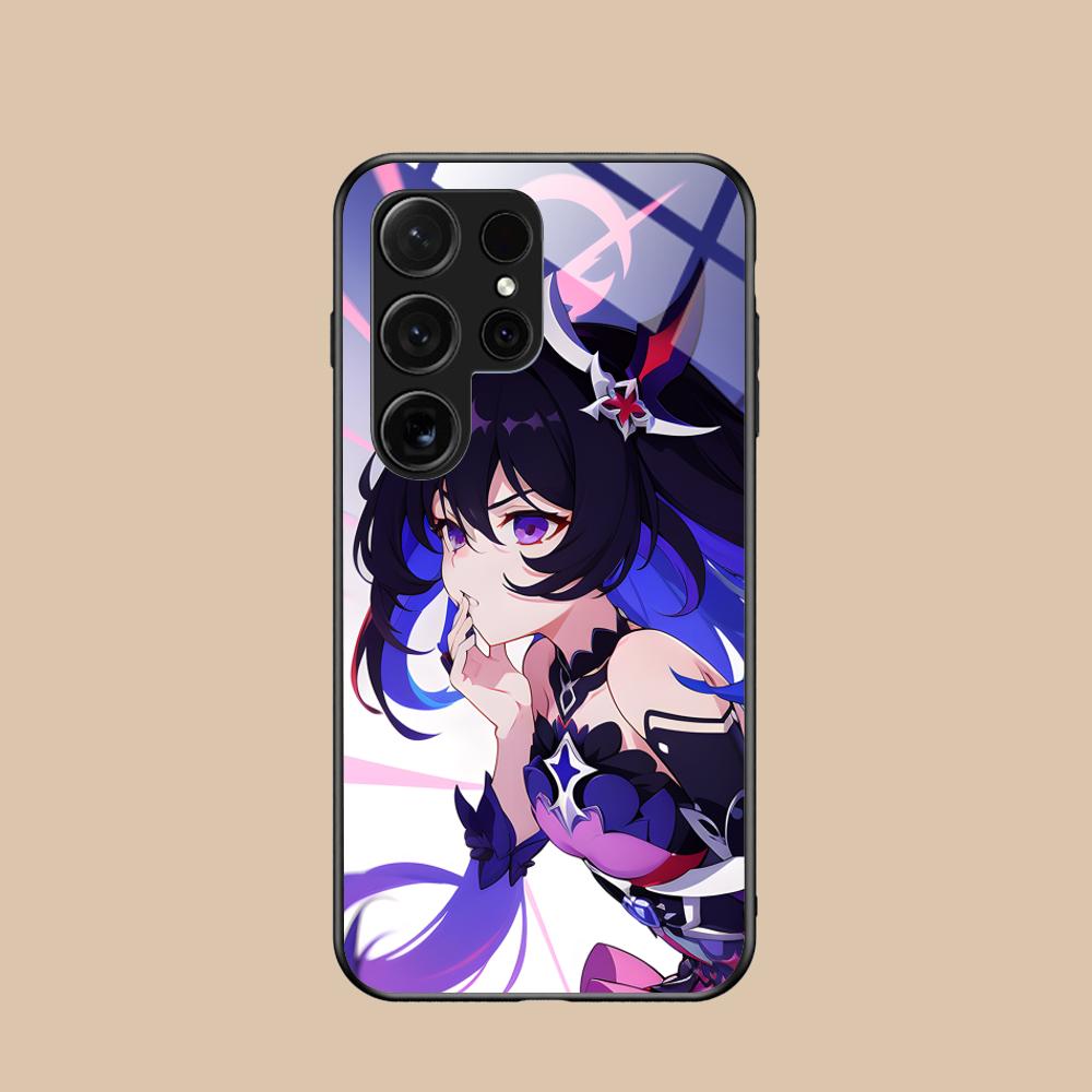 HSR Seele Glas Handyhülle für Samsung Galaxy S26 S25 S24 S23 S22 S21 S20 Note20 Plus FE Ultra Bunte Abdeckung