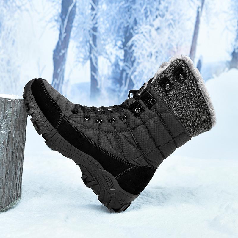 New Winter Waterproof High Top Men Boots Plush Warm Snow Boots Men Sneakers Ankle Boots Outdoor Men's Desert Boots Botas Hombre