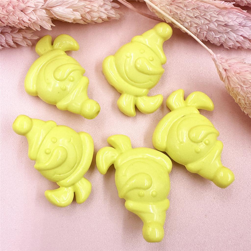 Hanmade Snowman 5pcs Christmas Jewelry Acrylic Beaded Materials Beads Accessories For Bracelet Earring Making DIY Jewelry Accessories Solid Color