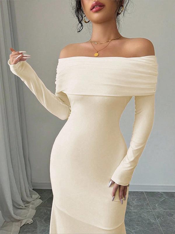 Elegant One-Shoulder Strapless Open-Back Criss-Cross Long Dress for Women