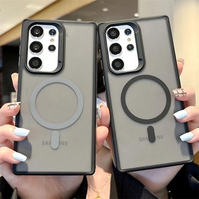 Funda Armor Resistente a Golpes Mate Translúcida de Lujo Para Samsung Galaxy S25 S24 S23 S22 Ultra Plus Para Magsafe Cubierta de Carga Inalámbrica Magnética