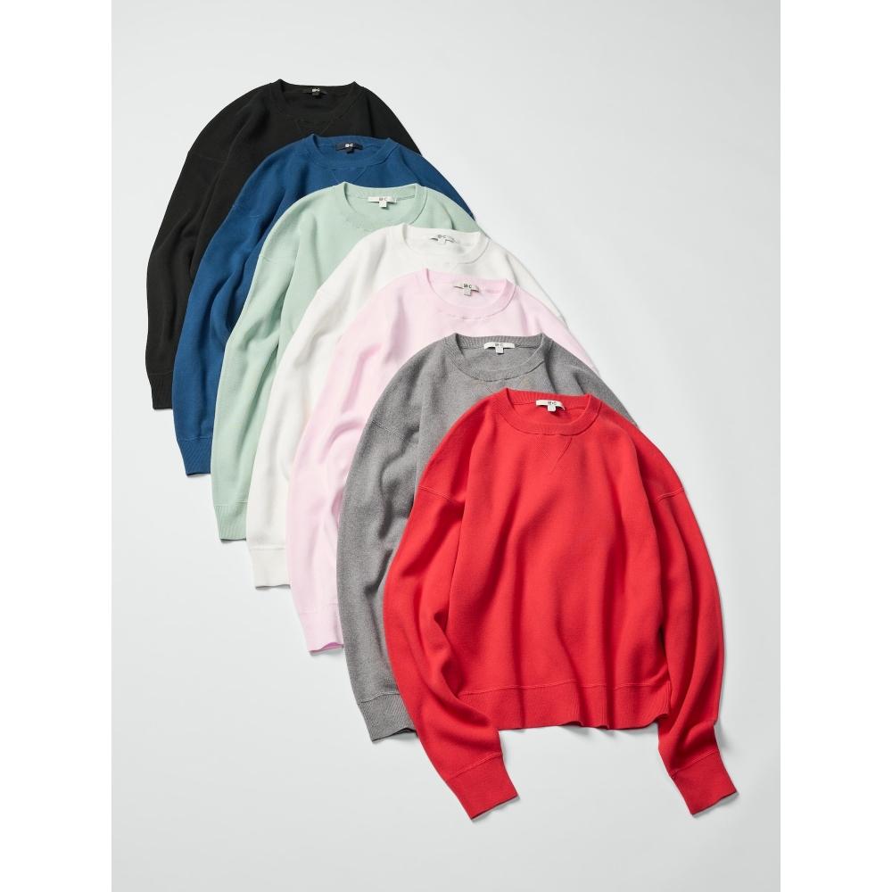 Uniqlo Suéter de Algodón Suave con Cuello Redondo de Japón