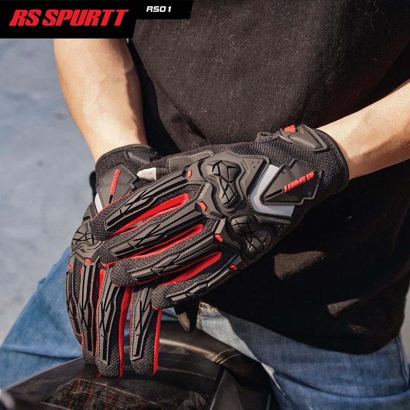 RS01 Summer Motorcycle Gloves – Men’s & Women’s Breathable Mesh Full-Finger Anti-Slip Impact Protection for Riding