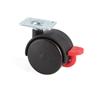 KELLY MODEL SWIVEL WHEEL Ø45 BLACK PLASTIC DOUBLE RING BRAKE WITH BRAKE