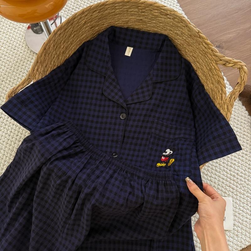 Summer new pajamas women's short-sleeved shorts thin cloud cotton cartoon cute large size Korean version loungewear