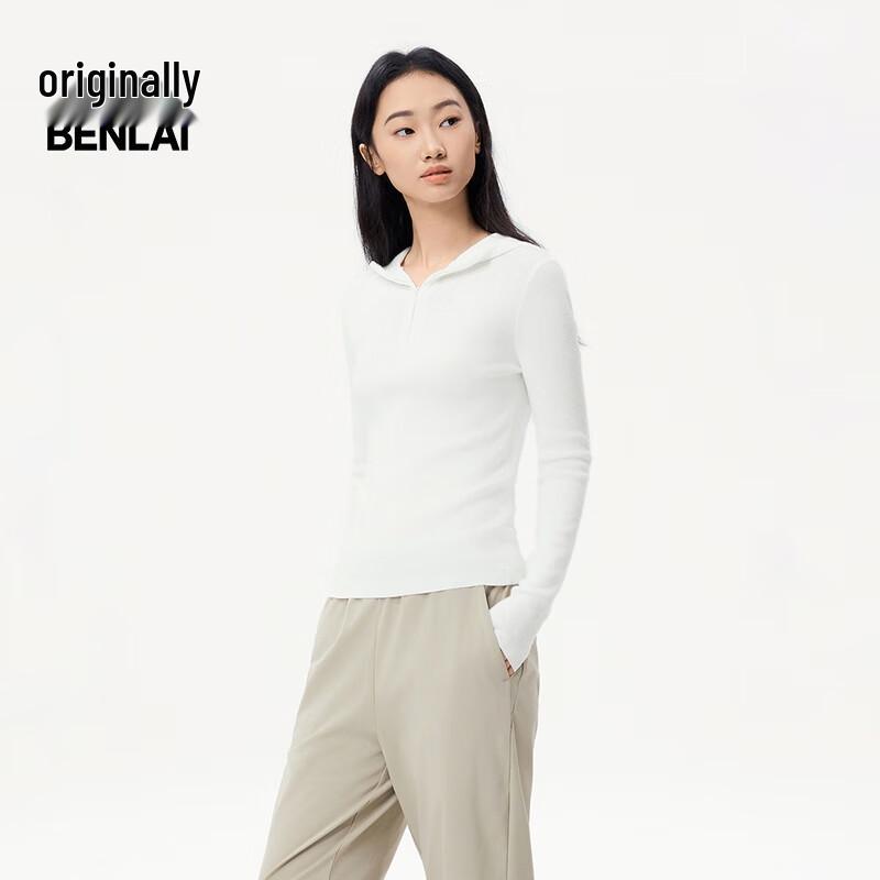 

BENLAI Women s Half-Zip Hooded Slim Fit Knit Top XL