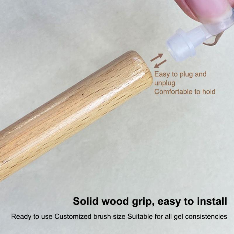 1Set Nail Polish Brush With Double Head Pen Wooden Rod Can Replacement Nail Brush Liquid Applicators Manicure Tools