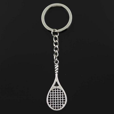 Fashion Keychain 48x19mm Badminton Tennis Racket Bronze   Pendants DIY Men Jewelry Car Key Chain Ring Holder For Gift