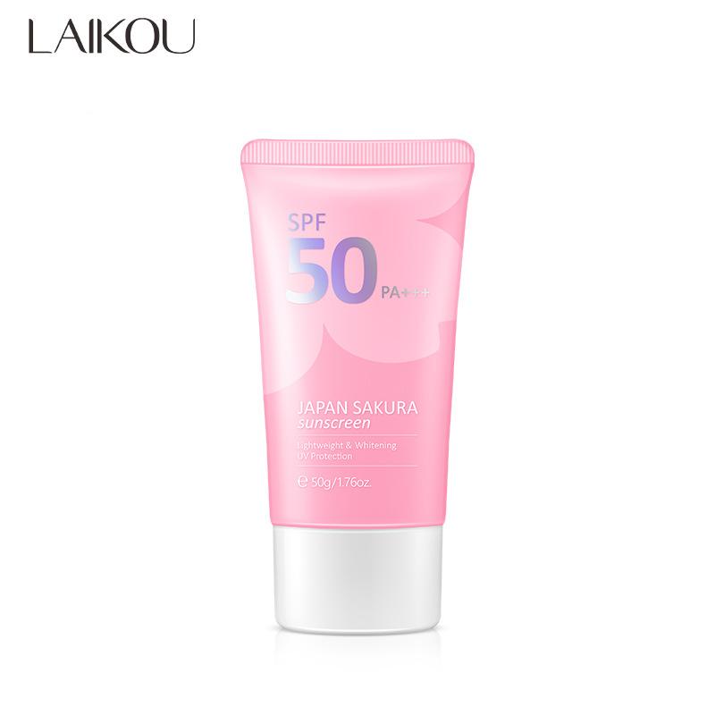 LAIKOU Sakura Sunscreen Moisturizing SPF 50 UV Protection Lightweight Moisturizing Base Cream Skin Care Products 50g 50g