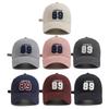 Fashion Hat Trend Street Digital 89 Patch Embroidery Soft Top Baseball Cap Fashion Vintage Street Trend American Cap