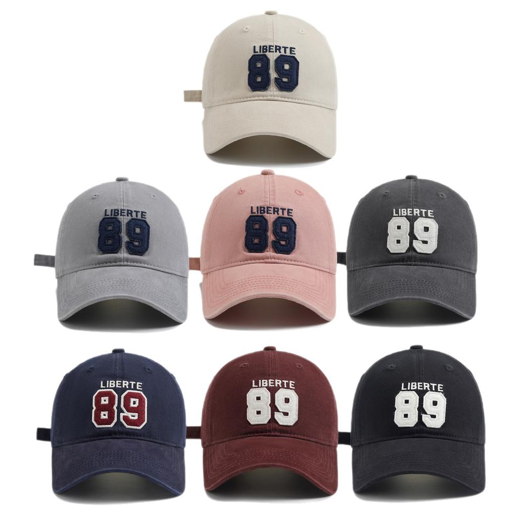 Fashion Hat Trend Street Digital 89 Patch Embroidery Soft Top Baseball Cap Fashion Vintage Street Trend American Cap