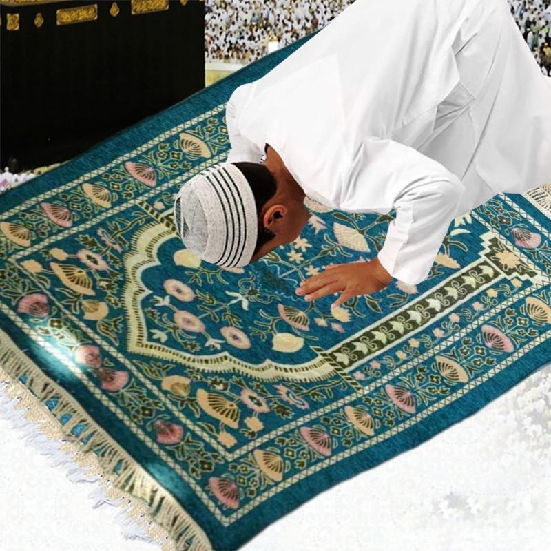 Prayer Blanket Floor Carpet Prayer Mat for Muslims Islamic Carpet with Tassels