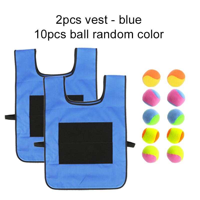 2pcs Games Vest with 10pcs Sticky Ball Outdoor Sports Props Party Favors Holiday Gifts Throw Catch Balls Funny Competition TMZ