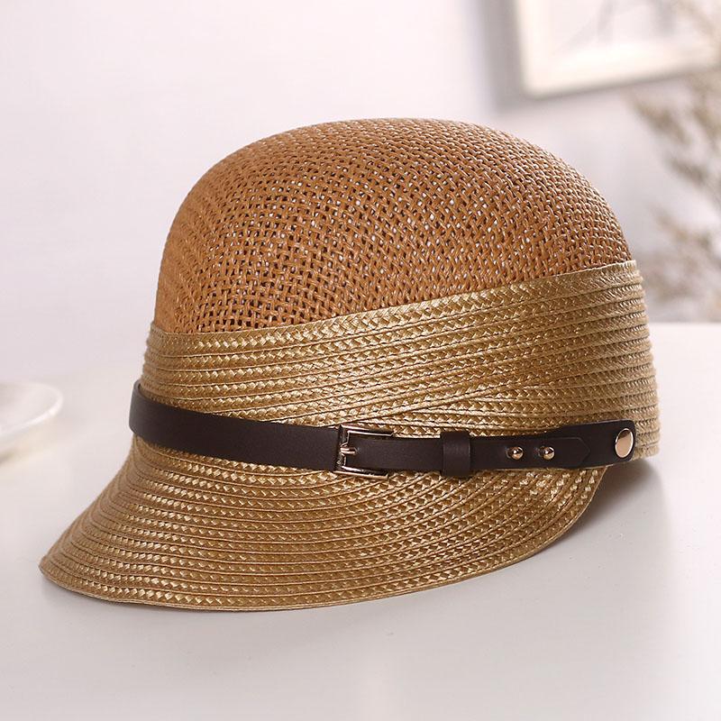New Fashion Belt Style Summer Cap Breathable Straw Baseball Cap Handwoven Stylish Women Cap Structured Mesh Straw Trucker Cap хаки