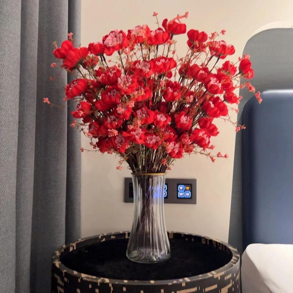 Leichter Luxus Seidenazaleen-Arrangement – Künstliche Blumen für Wohnzimmer- und Esszimmerdekoration